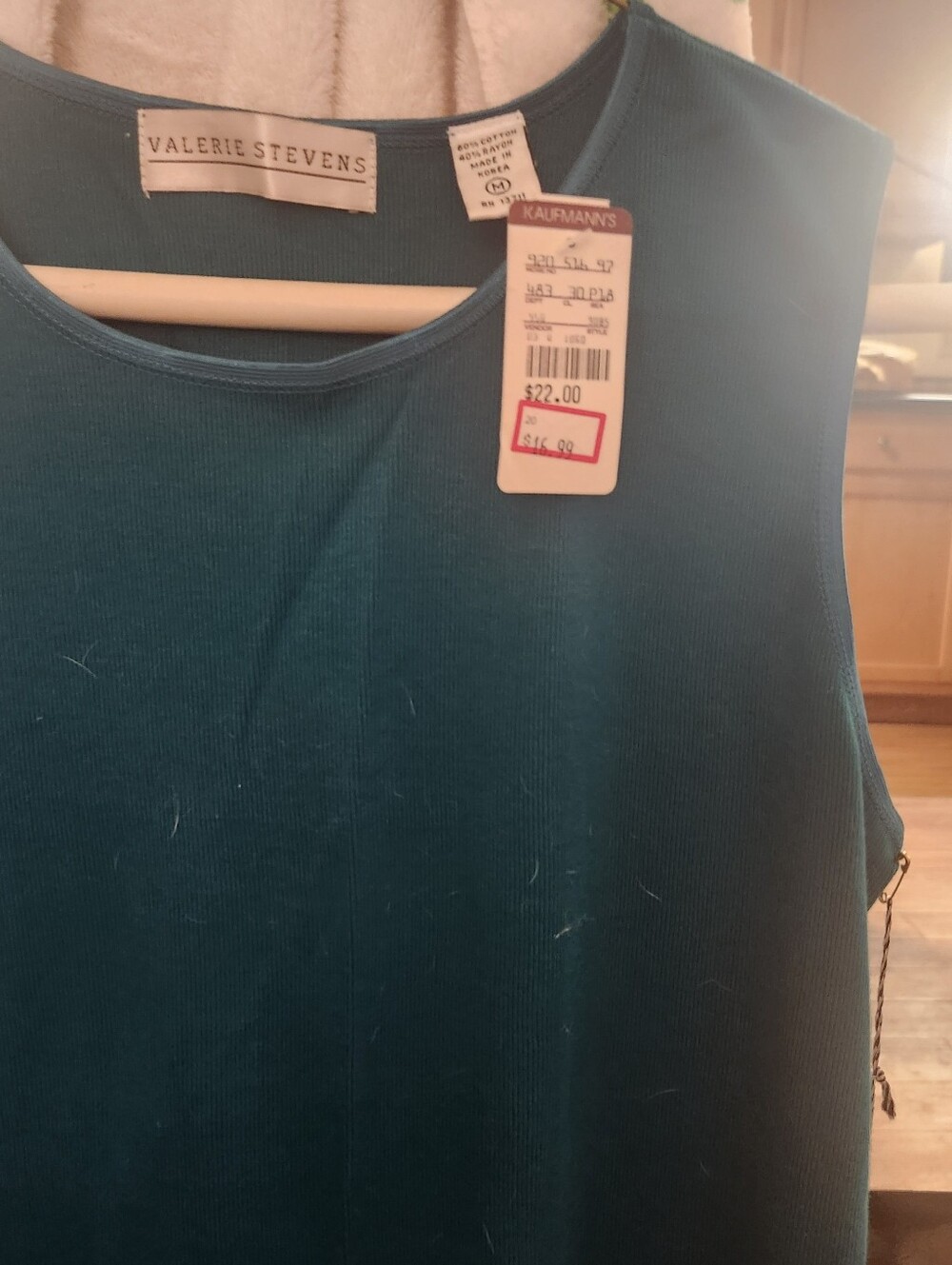 Valerie Stevens Deep Teal Sleeveless Knit Tank